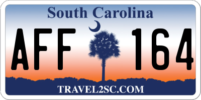 SC license plate AFF164