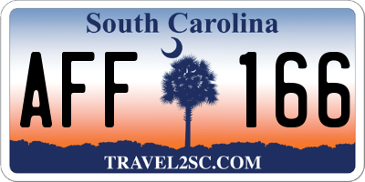 SC license plate AFF166