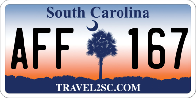 SC license plate AFF167