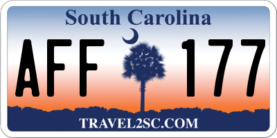 SC license plate AFF177