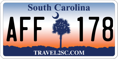 SC license plate AFF178