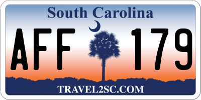 SC license plate AFF179