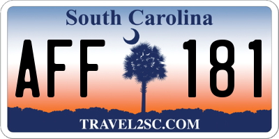 SC license plate AFF181