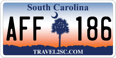 SC license plate AFF186