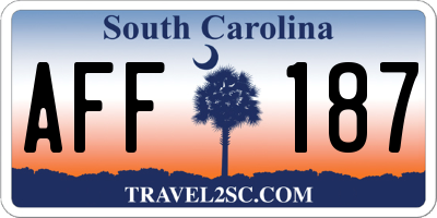 SC license plate AFF187