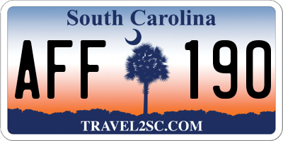 SC license plate AFF190
