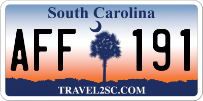 SC license plate AFF191