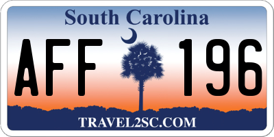 SC license plate AFF196