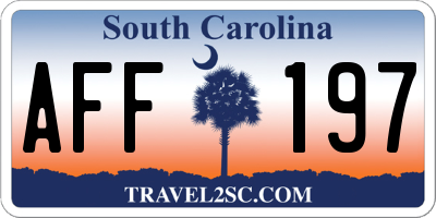 SC license plate AFF197
