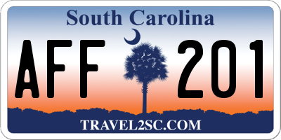SC license plate AFF201