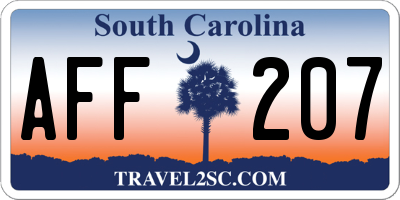 SC license plate AFF207