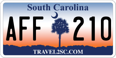 SC license plate AFF210