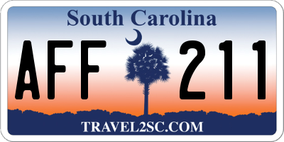 SC license plate AFF211
