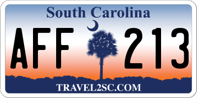 SC license plate AFF213