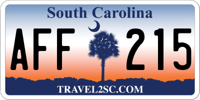 SC license plate AFF215