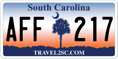 SC license plate AFF217