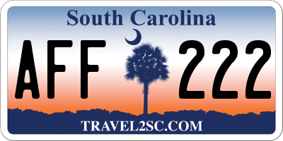SC license plate AFF222