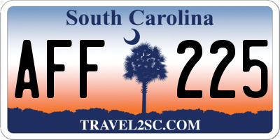 SC license plate AFF225