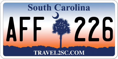 SC license plate AFF226