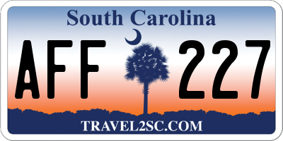 SC license plate AFF227