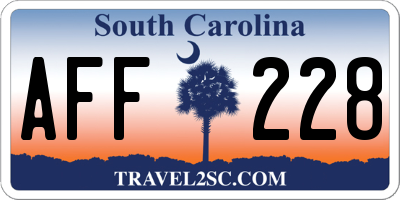 SC license plate AFF228