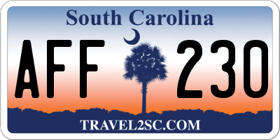 SC license plate AFF230