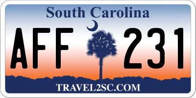 SC license plate AFF231