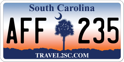 SC license plate AFF235