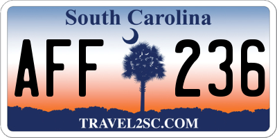 SC license plate AFF236