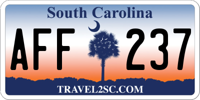 SC license plate AFF237
