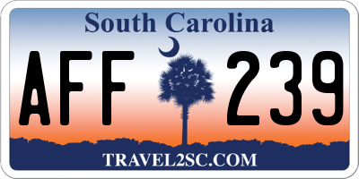 SC license plate AFF239
