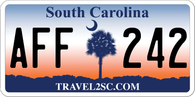 SC license plate AFF242