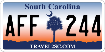 SC license plate AFF244
