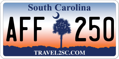 SC license plate AFF250