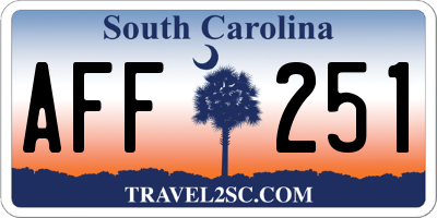SC license plate AFF251