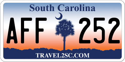 SC license plate AFF252