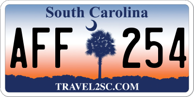 SC license plate AFF254