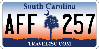 SC license plate AFF257