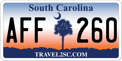 SC license plate AFF260
