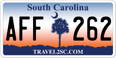 SC license plate AFF262