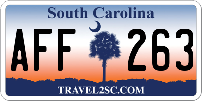 SC license plate AFF263