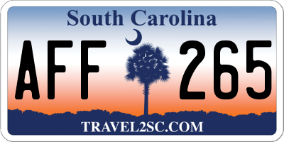 SC license plate AFF265