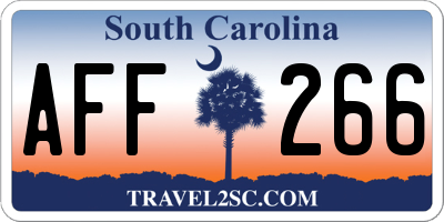 SC license plate AFF266