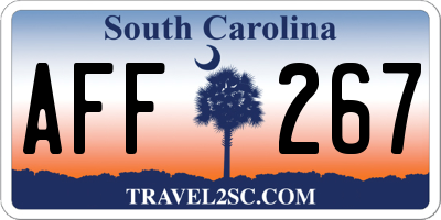 SC license plate AFF267