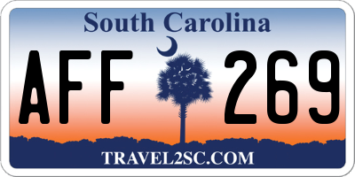 SC license plate AFF269