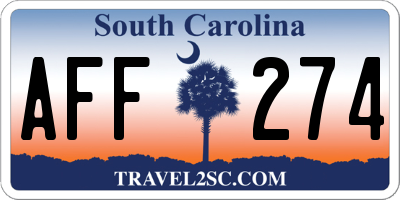 SC license plate AFF274