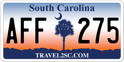 SC license plate AFF275