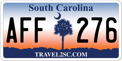 SC license plate AFF276