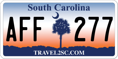 SC license plate AFF277