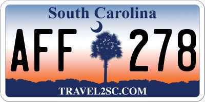 SC license plate AFF278
